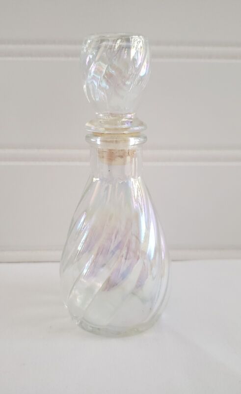 Vintage Petite Irridescent Swirl Perfume Bottle with Stopper