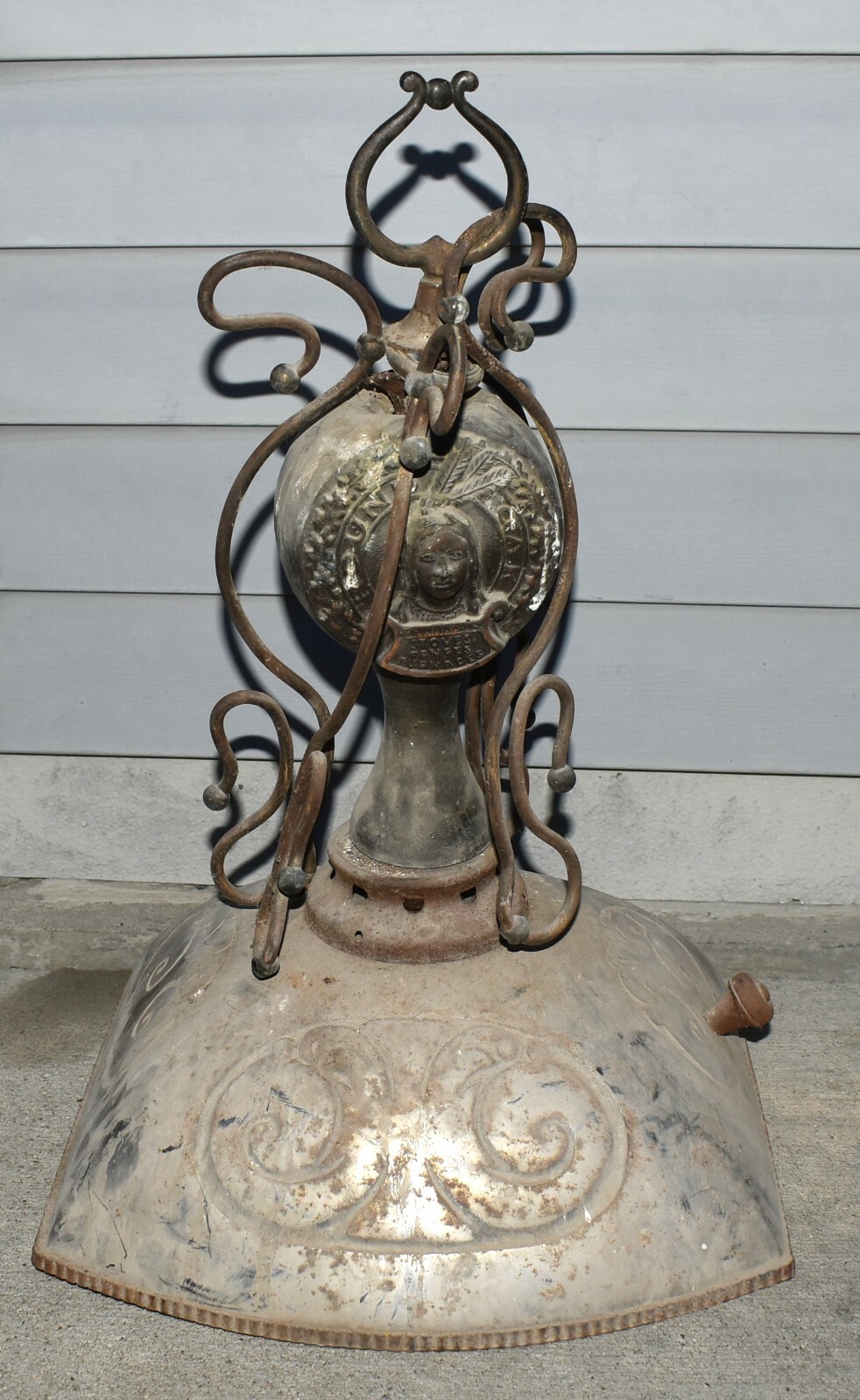 RARE Antique ROUND OAK PARLOR STOVE DOE WAH JACK BURNER RARE Antique ROUND OAK PARLOR STOVE DOE WAH JACK BURNER