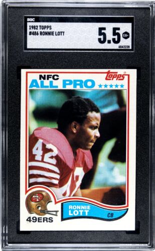 1982 Topps Football Ronnie Lott #486 Rookie Card RC SGC Graded 5.5 49ers . rookie card picture