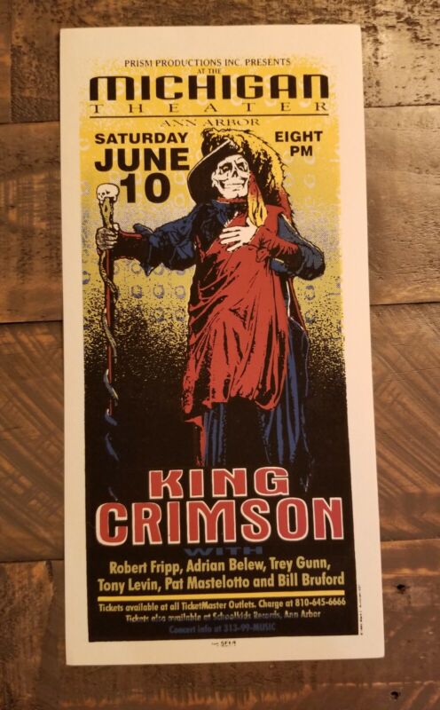 Arminski King Crimson Handbill 6.10.95 Ann Arbor Theater Michigan
