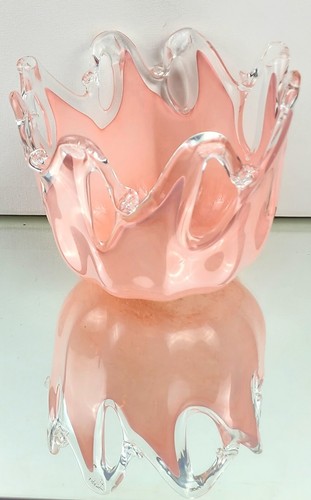 MURANO ITALY金彩 ピンクレースライン ピッチャー 花瓶 MURANO ITALY金彩 ピンクレースライン ピッチャー 花瓶