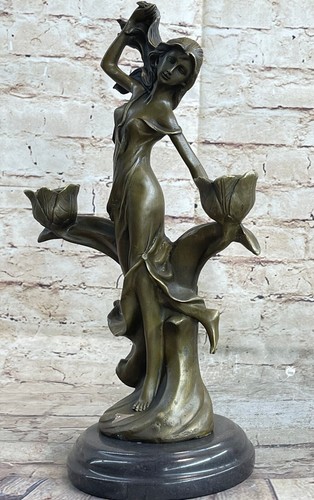 VINTAGE FRENCH BRONZE FLORAL CANDELABRA CANDLEHOLDER HOME OFFICE DECOR FIGURINE