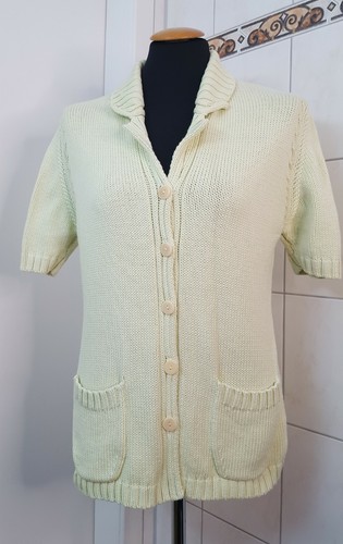 Damen Strickjacke mit Kragen, Gr.: 42, Farbe: hellgrün.