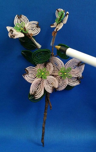 16 pcs Vintage Hand Wired Beaded Glass Bead Flower Floral Stems 2 1/2