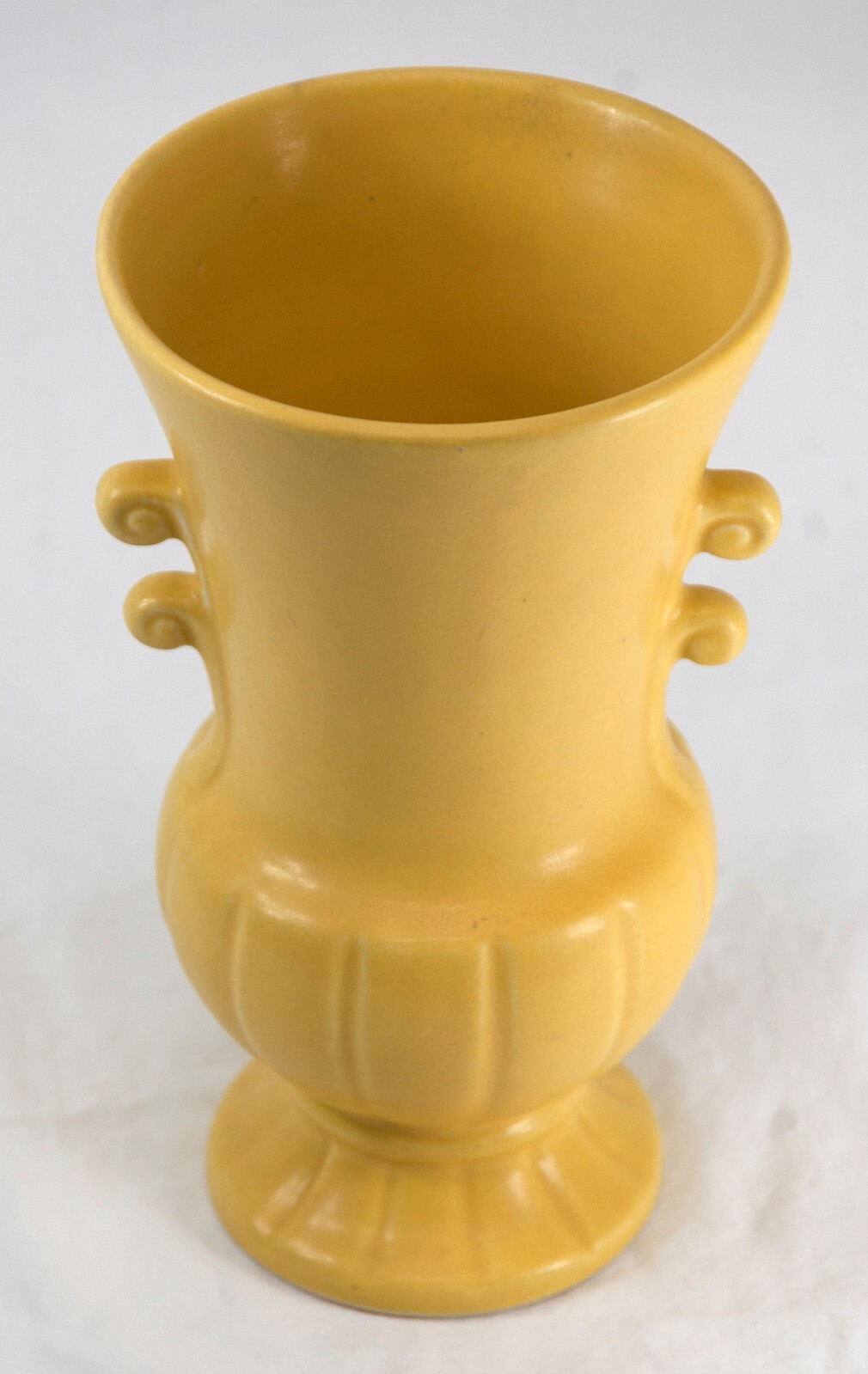 Vintage McCoy Pottery Vase Matte Yellow Unmarked 8-1/4”