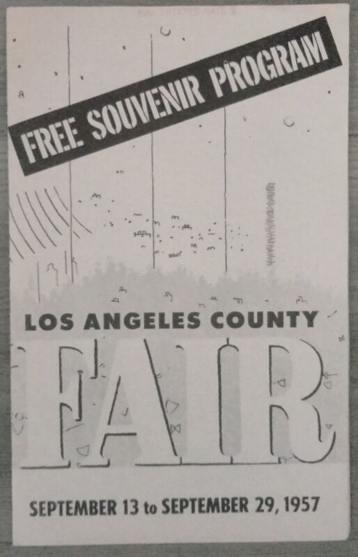 LOS ANGELES COUNTY FAIR VINTAGE 1957 SOUVENIR PROGRAM WITH FAIR GROUNDS MAP