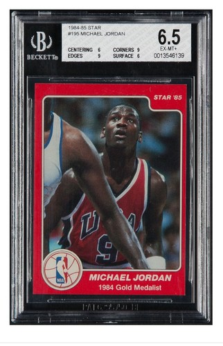 Michael Jordan 1984-85 Star #195 Rookie Card BGS 6.5 EX-MT+ Bulls ?. rookie card picture