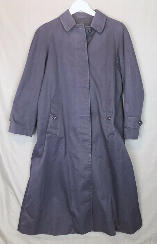GRENFELL CAMPBELL Navy Blue Women’s Raincoat SZ 34 MADE IN ENGLANDの