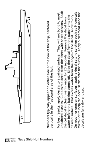 K4 Decals Navy Ship Hull Numbers White and Black 1/16 Inch to 3/4 Inch