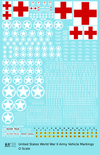 K4 O 1:48 Scale Decals USA World War II Army Jeep Truck Vehicle Circle Star