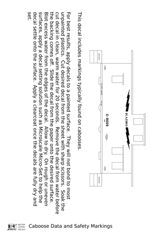 K4 O Scale Decals Caboose Data and Markings White