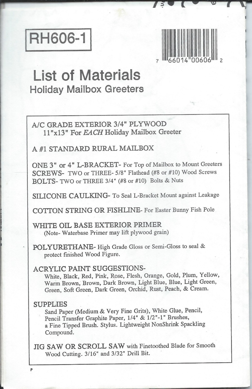 HOLIDAY MAILBOX GREETERS Workshoppe Originals Woodworking Pattern #RH606