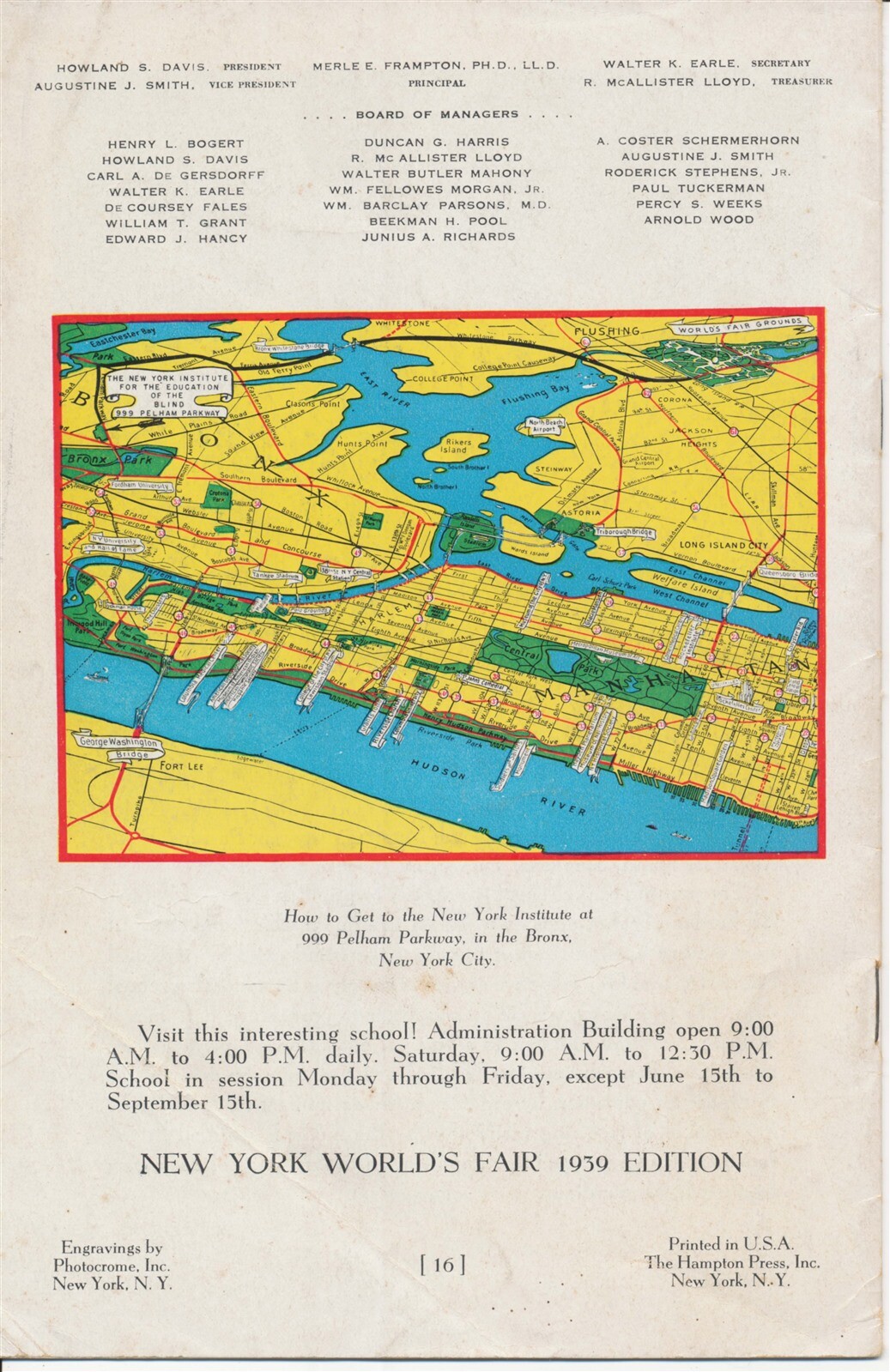 Blind Children Booklet 1939 New York World's Fair