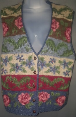 VINTAGE Robert Scott LTD Designer Sweater Vest Pure Wool/Laine Vierge Fits S/M