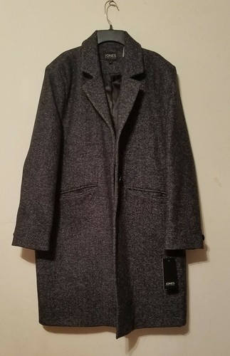 Pre-owned Jones New York Jones York Plus Size Women Winter Wool Coat Sz 3x Black Tweed ( 22w / 24w)