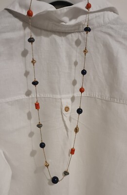 NEW Accessorize gold looking necklace with multicolour beads