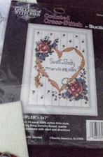 1987 Discontinued Bucilla Wedding Sampler Counted Cross Stitch Kit