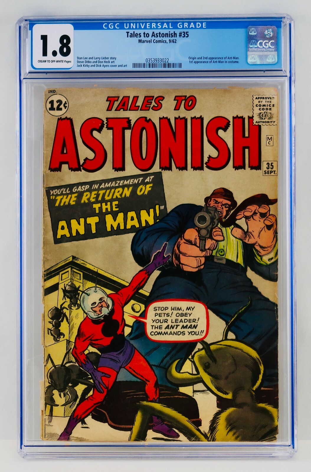 Tales to Astonish #35 CGC 1.8 First Ant-Man Appearance in Costume 1st Key Grail