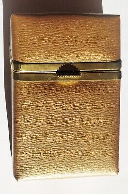 Vintage 60's Lady Buxton Gold Leather Flip Top Cigarette Case for Regular Packs