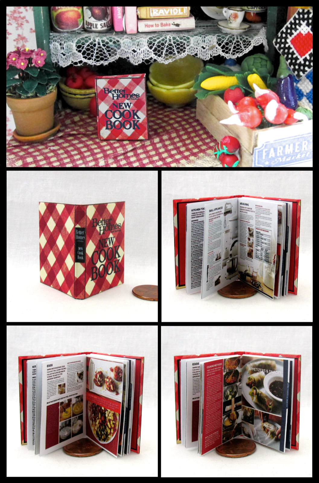 1:6 Scale BETTER HOMES AND GARDENS NEW COOKBOOK Color Illustrated Book