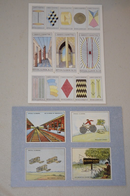 cigarette illusion Optical Illusion Cigarette Tobacco Drapkin Ogden Antique 1900s Repro  Postcards