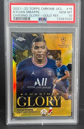 PSA10 GEM MINT 25枚限定 mbappe topps finest 2022-23 Topps Finest UCL PSG Kylian Mbappe Rose Gold Mini