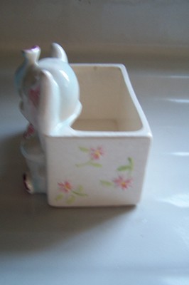 Vintage ELEPHANT Baby Ceramic Planter Box