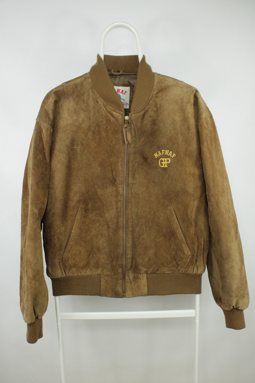 VTG 80's Naf Naf Nubuck Leather Big Logo Flight Bomber VTG 80's Naf Naf Nubuck Leather Big Logo Flight Bomber