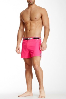 neon pink swim trunks