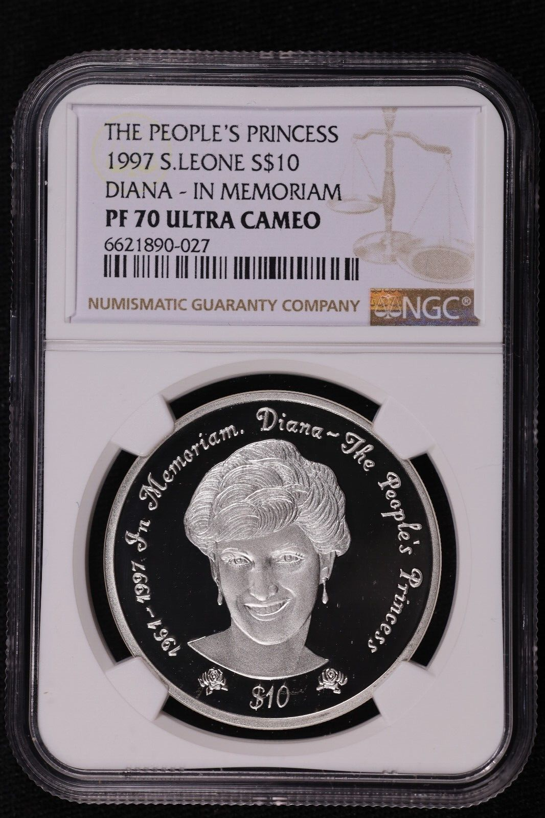 1997 SIERRA LEONE 10 Dollars Silver - Princess Diana