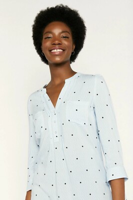 OASIS Stripe & Star Tie Sleeve Shirt Size 10 