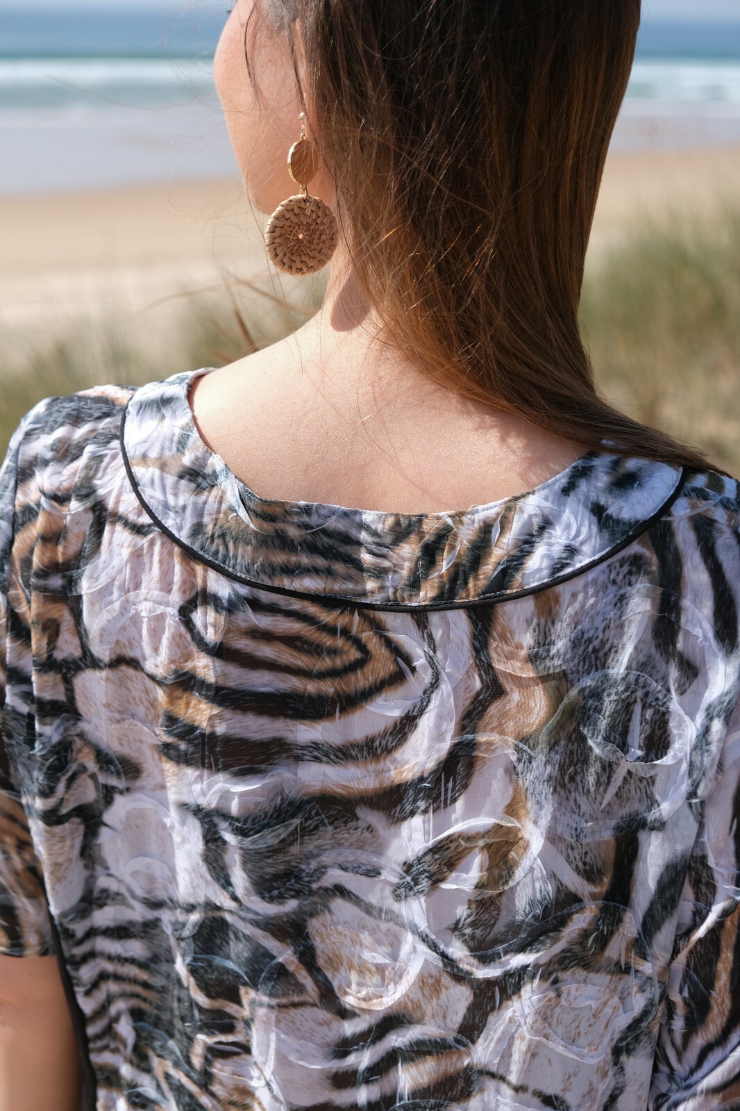 StrandbluseTunika Langform. Animalprint
