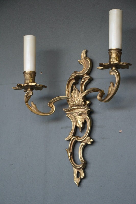 Antique gilt bronze French Louis XV ormolu candles sconce wall light rococo 1930 eBay