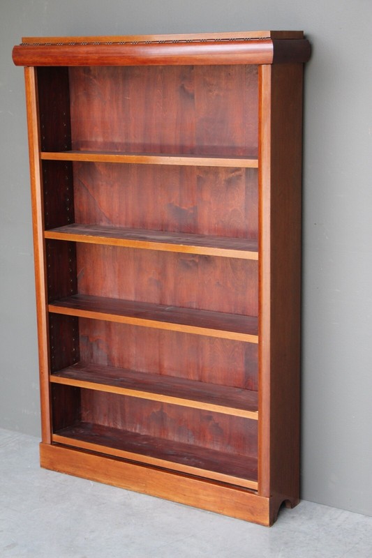Antique Art Deco Bookcase Mahogany Bookshelf Adjustable 5 Shelves