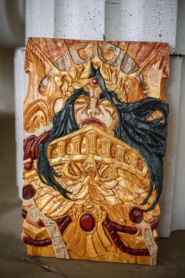 Handcrafted Wooden Warhammer 40000 Emperor 3D Wall Art - Unique Geeky Decor Gift