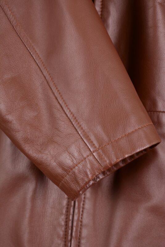 La Matta Brown Soft Glove Leather Full Zip Lined Mens Coat La Matta Brown Soft Glove Leather Full Zip Lined Mens Coat