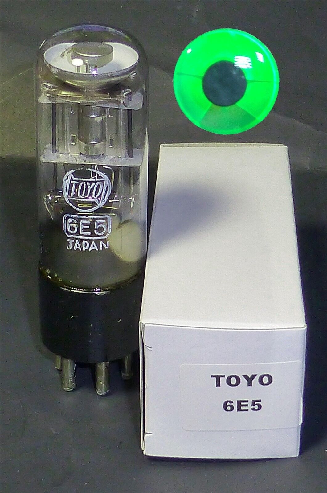 1 NEW BRIGHT NOS TOYO 6E5 VT-215 tuning indicator eye tube 1 NEW BRIGHT NOS TOYO 6E5 VT-215 tuning indicator eye tube