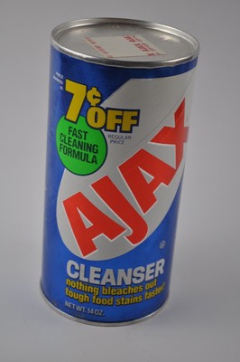 Vintage 1980 s AJAX Powder 14 oz Bleach Cleanser Colgate-Palmolive Cleaning Prop