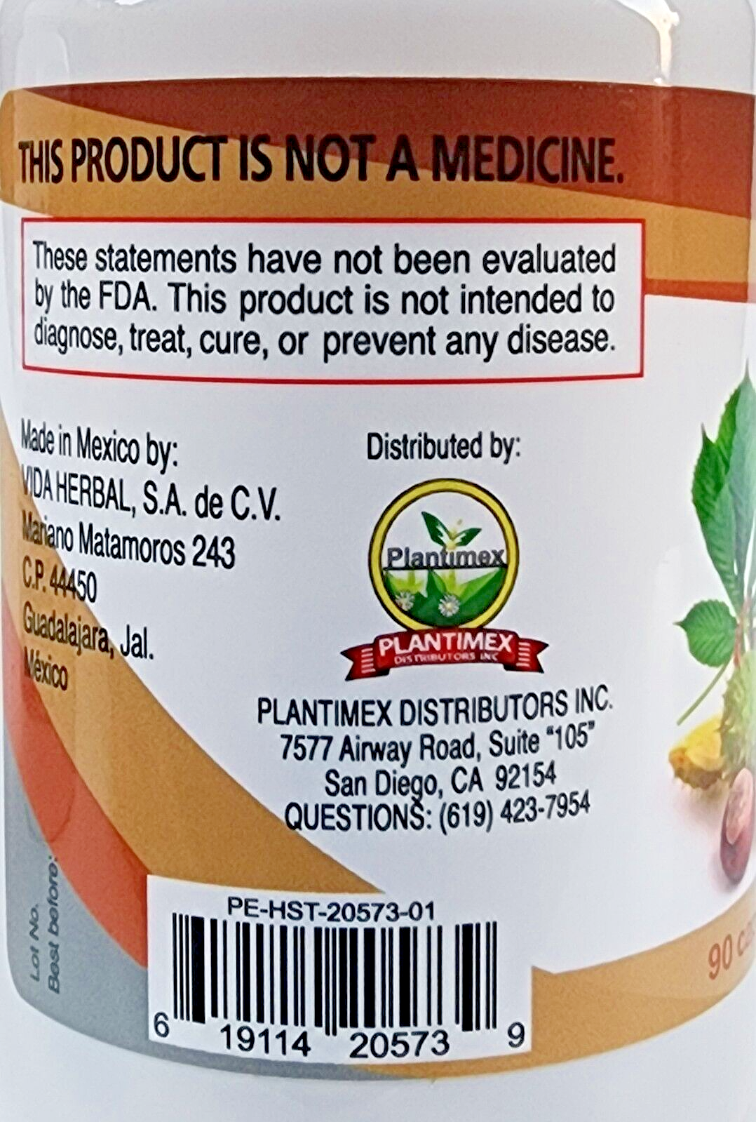 3 Packs CASTANO DE INDIAS Support LEG VERICOSE HEMORRHOIDS 270 CAPS 0.017oz each