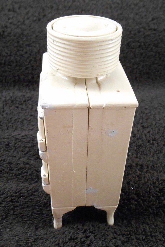 Dollhouse 1920's Style Monitor Top Icebox/Refrigerator White Metal