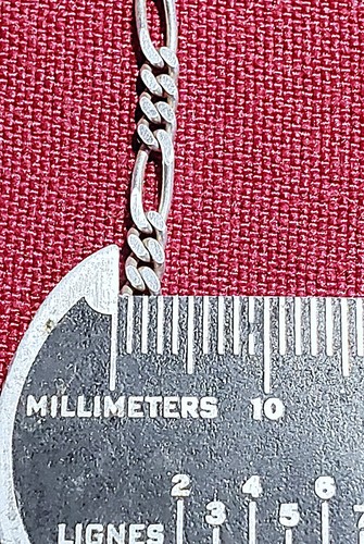 Men's 3mm 925 Sterling Silver Chain Necklaces Solid Figaro Chain made in italy