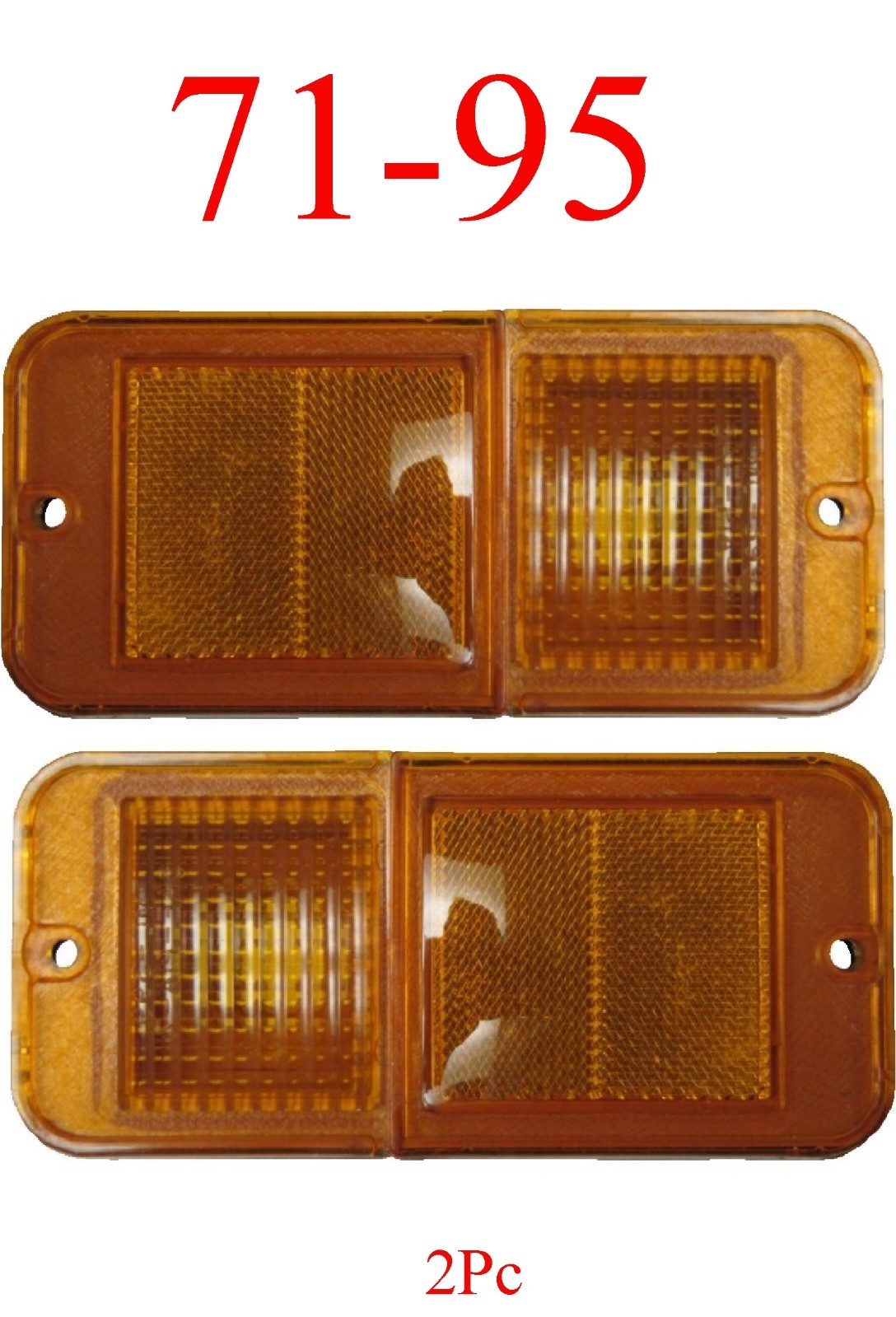 71 95 Chevy Van 2Pc Standard Amber Front Side Lights G10 G20 G30 GMC