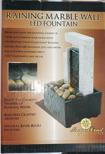 Raining Marble Wall LED Fountain by Newport Coast Collection