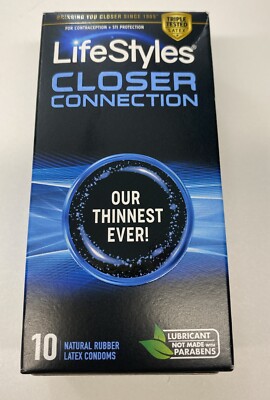Lifestyles Closer Connection 10 Count Natural Rubber Latex Condoms Exp 4/30/2026
