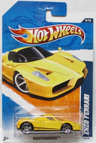 2011 HOT WHEELS ENZO FERRARI YELLOW NIGHTBURNERZ COMBINED SHIPPING
