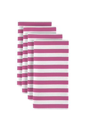 Small Stripes Pink 18'' x 18'' Napkins 1 Dozen
