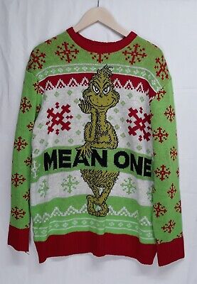 The Grinch MEAN ONE Ugly Christmas Sweater Men's Size XL 46-48