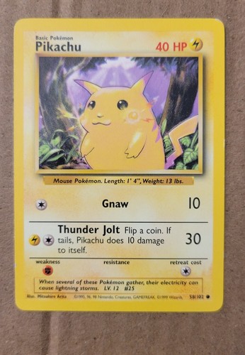 classic ピカチュウ LV.12 HP40 008/102 1995 Pikachu Pokemon Card 58/102 40 HP Level 12 | eBay