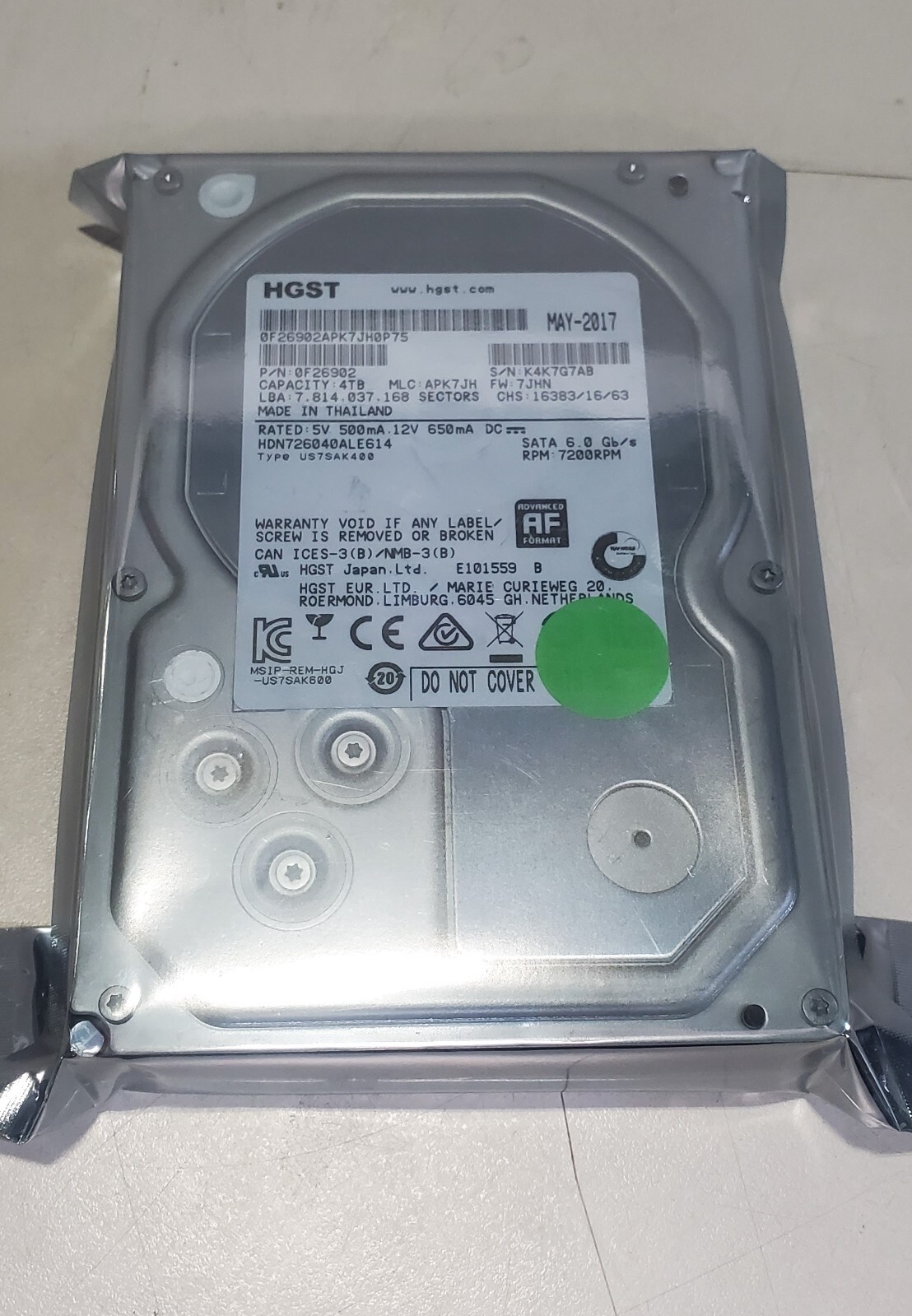 4個セット 16TB HGST HDD 4TB 3.5インチ SATA Amazon.com: HGST WD Ultrastar HUS726T4TALE6L4 4TB 7200 RPM