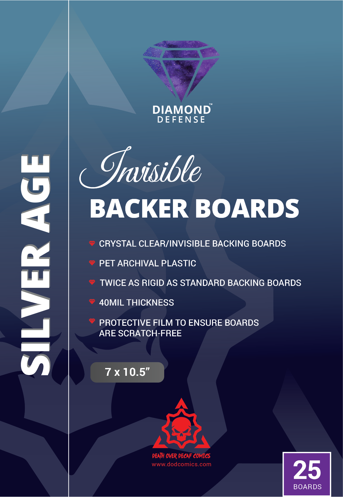 25 Crystal CLEAR COMIC BACKER BOARDS